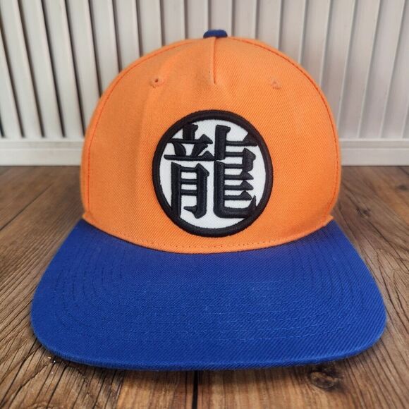 Dragon Ball Z Goku Emblem Snapback Hat Cap Orange Blue Anime Fantasy Martial Art - Picture 2 of 11